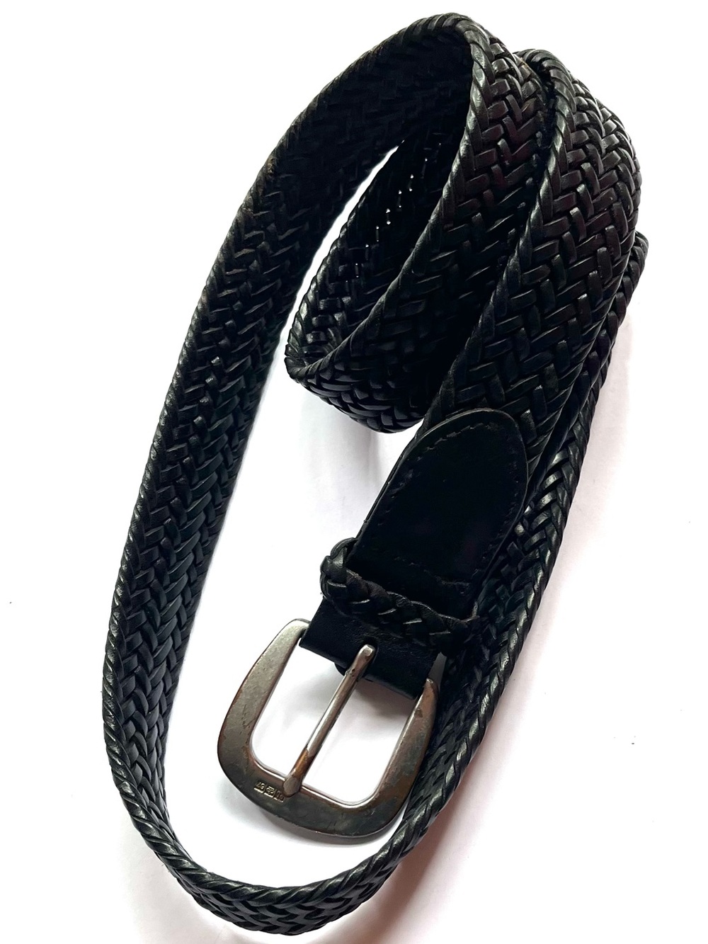 Ralph Lauren Black Leather Braided Belt